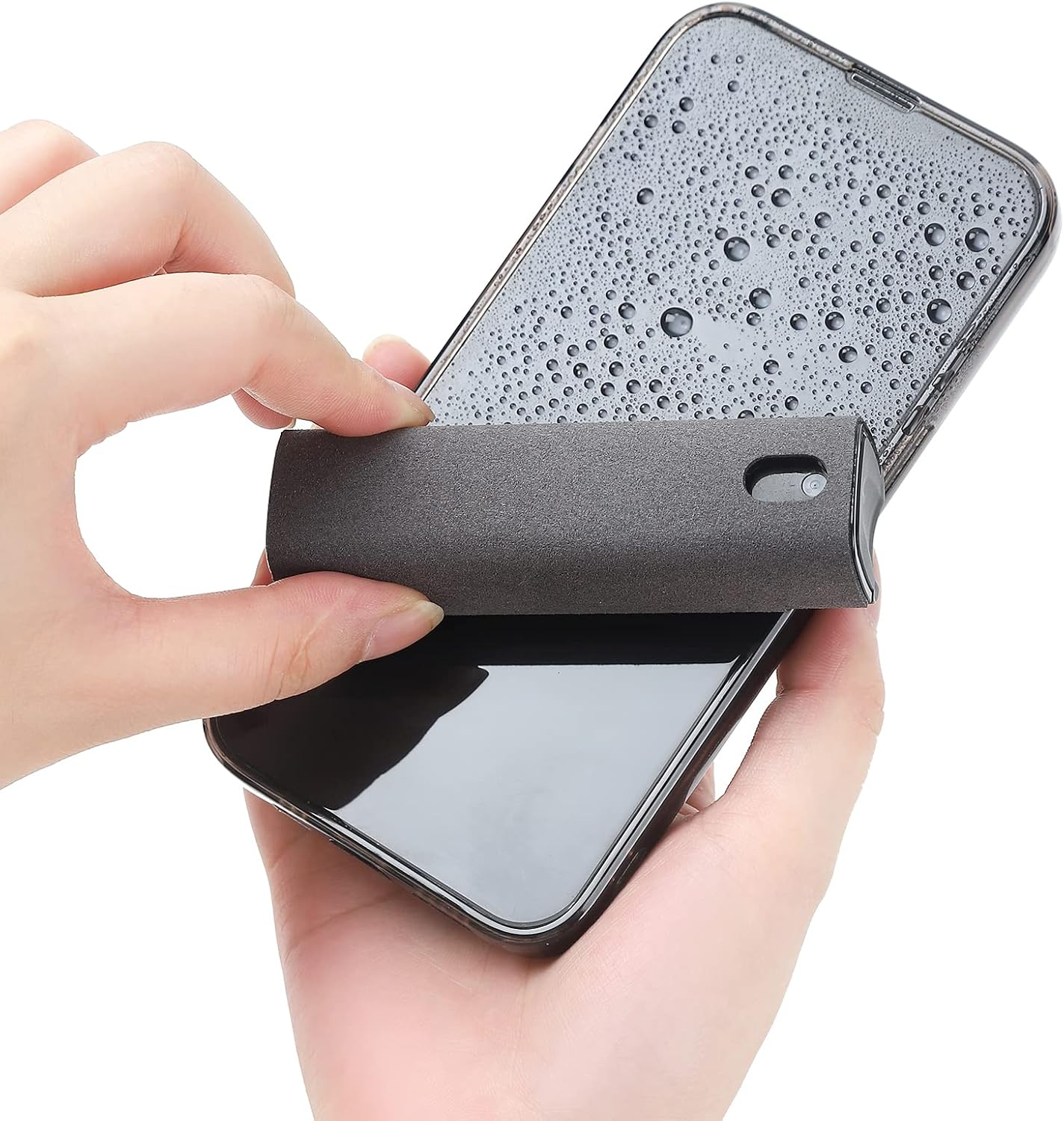 Portable Mini Clean Nebulizer Spray Bottle for Mobile Phones, Tablets, Computer Screens Travel Size Spray Bottle, Refillable Alcohol, Disinfectant Bottle Accessories (Grey)