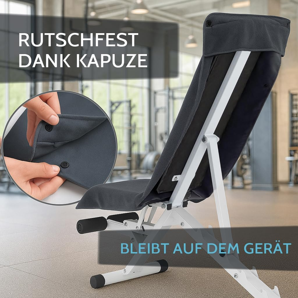 Agile Now Fitness Towel - Multifunctional Microfibre Gym Towel with Hood, Magnetic Clip and Zip Pockets, Sports Towel Gym, Gym Accessories, Grey image number 2