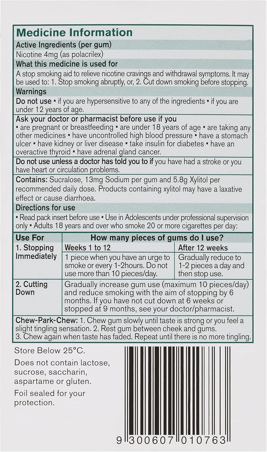 Nicorette Quit Smoking Extra Strength Nicotine Gum Icy Mint 105 Pack image number 6
