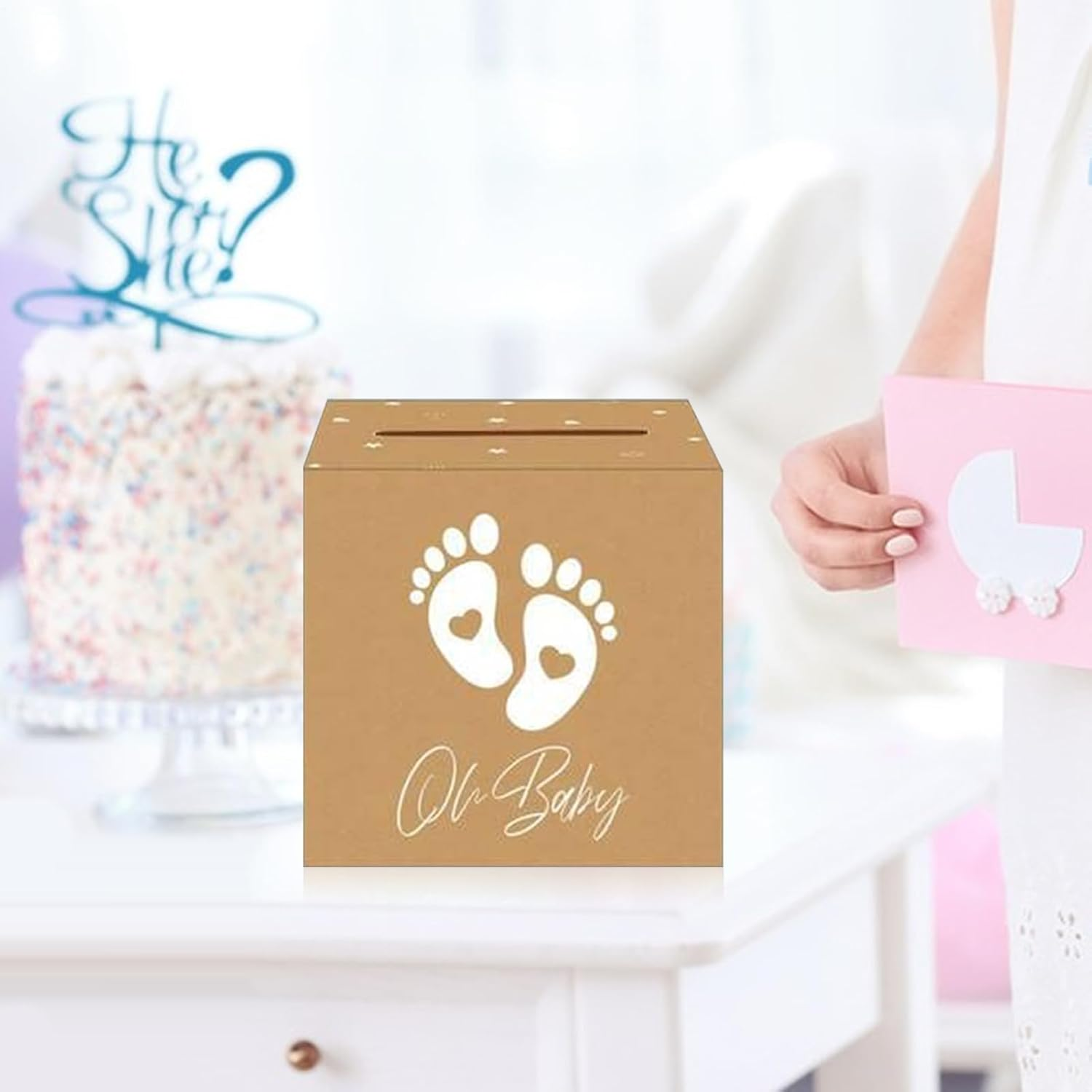 Large Package for Gender Reveal | Fun Baby Shower Activity, Baby Shower Decoration Keepsake for Pregnancy Announcement Event Home Party Birthday Family Gathering image number 6