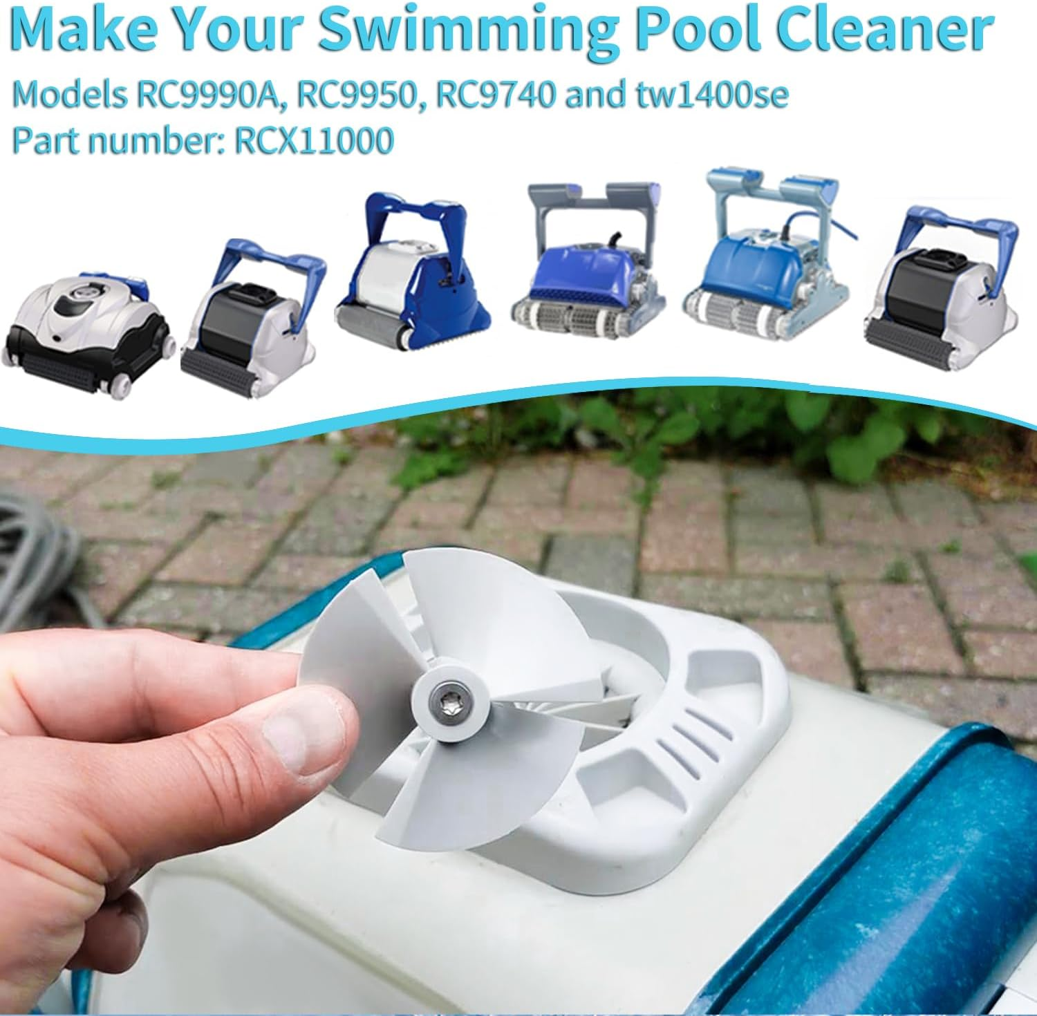 Deawater RCX11000 Pool Cleaner Impeller with Screw for Hayward Tigershark QC Shark Sharkvac XL Robotic Pool Cleaners image number 5