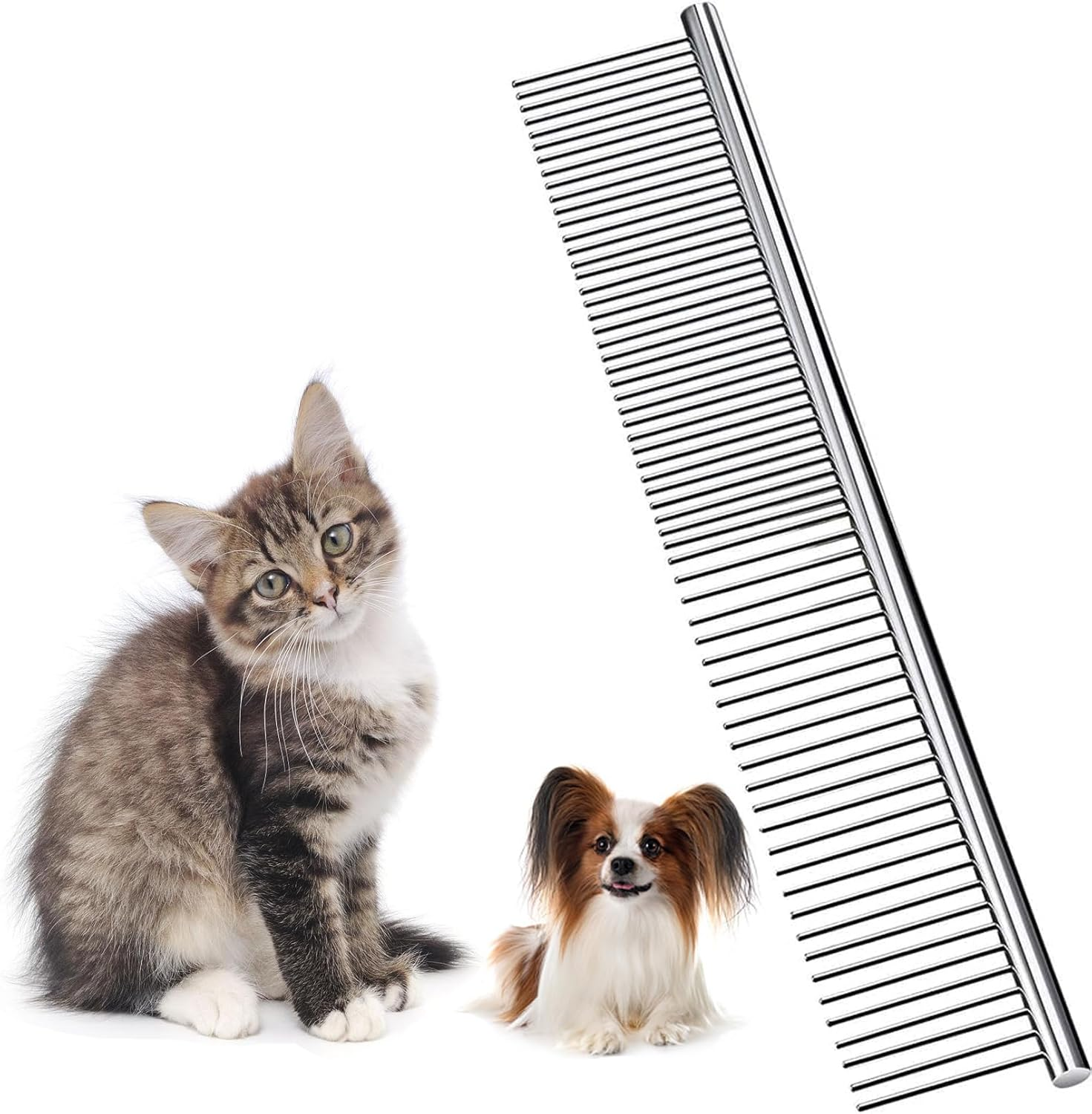 Dog Combs for Grooming, Metal Cat Comb for Removing Tangles and Knots, Professional Grooming Tool Long Haired Dog, Cat and Other Pets image number 2