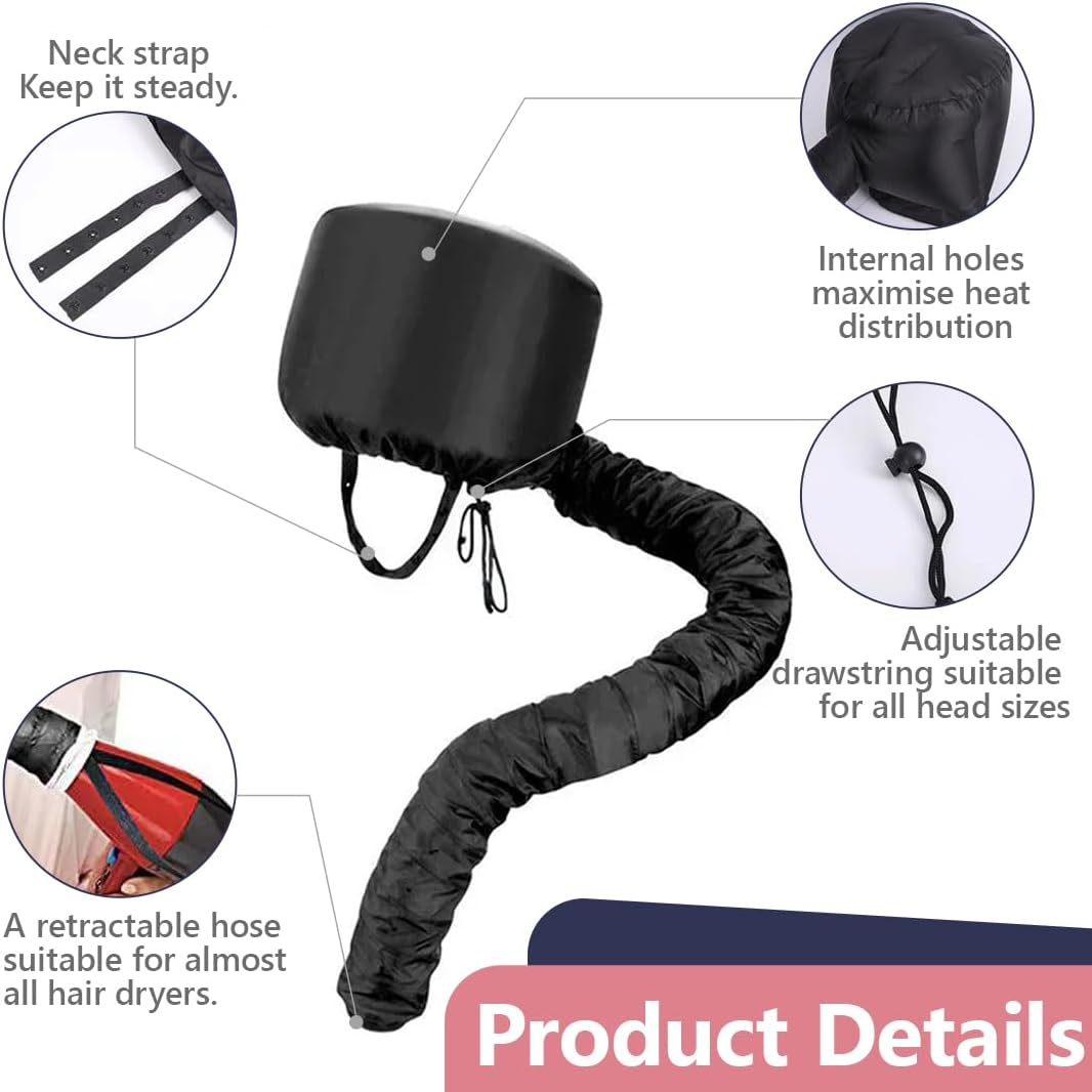 Drying Caps for Hair, Drying Hood, Attachment for Hair Dryer, Helmet Drying Cap for Hair, Diffuser Cap for Curls, Thermal Cap for Deep Care, Dry Styling, Curly Hair image number 3