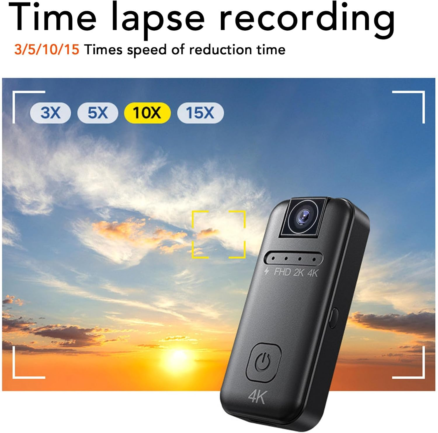 4K Mini Action Camera, Thumb POV Portable Body Cam Wearable Video Recorder Camcorder, Helmet Mount, Magnetic, Sport DV for Bike Cycling, Pet, Vlogging