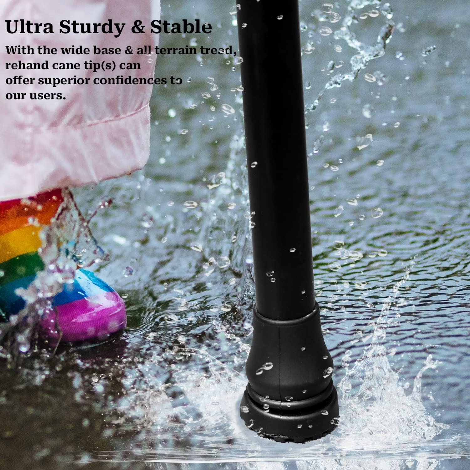 4Pcs Cane Tips 3/4 Inch Heavy Duty Rubber Cane Tips, anti Slip TPR Replacement Rubber Tips for Canes, Walking Sticks, Hiking Stick, Seniors Crutches image number 4