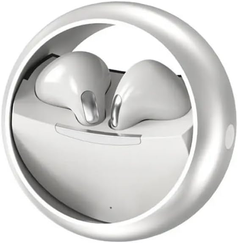 PRENDELUZ White Wireless Circle Rotating Bluetooth Headphones image number 1