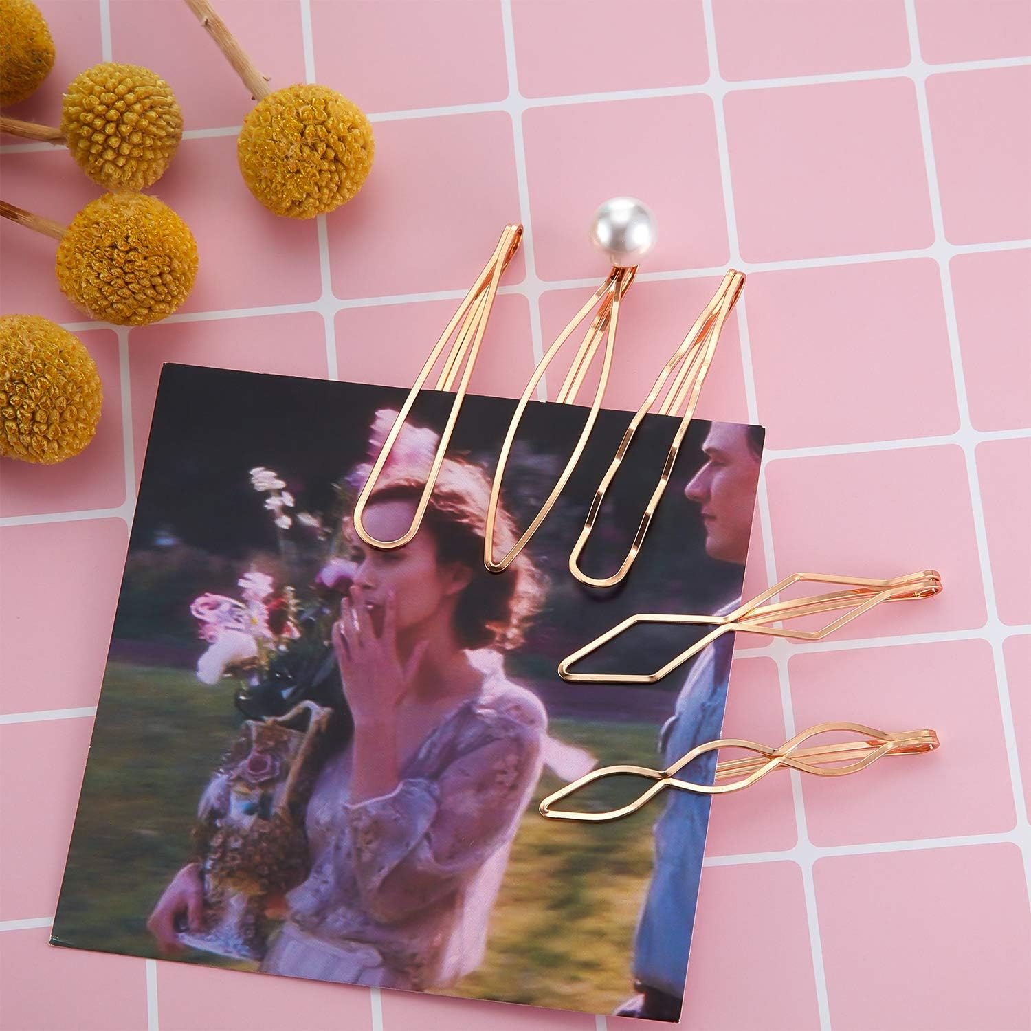 10 Pieces Geometric Metal Hair Clips and Barrettes for Women and Girls, Hair Styling Minimalist Wedding Dainty Accessories (Gold) image number 4