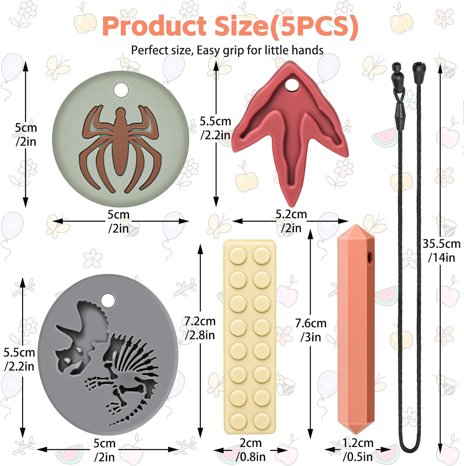 Chew Necklaces for Sensory Kids, Premium Silicone Chewy Toys for Children, Fidget Necklace for Autism Boys and Girls image number 5