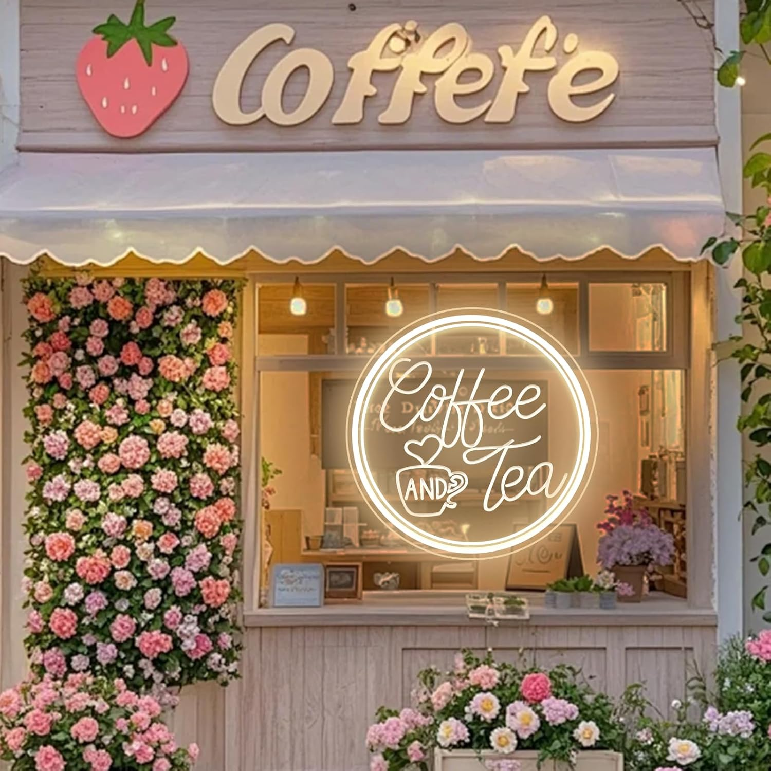 Coffee and Tea Neon Sign Coffee Neon Sign USB LED Sign Coffee Shop Opening Neon Signs Engraved Cafe Signs for Coffee Bar Coffee Station Kitchen Hot Cocoa Cafe Bar Decor - Coffee And Tea image number 2