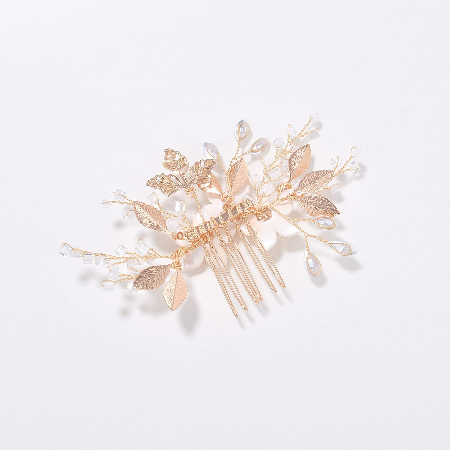 Gold Hair Comb Clip Bridal Crystal Hair Accessories for Brides, Bridesmaid, Prom, Party, Bridal Hair Piece (Comb) image number 6