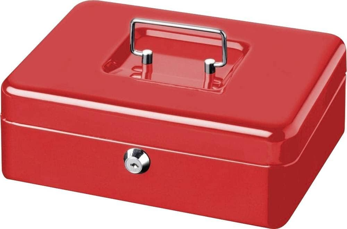 Burg-W&auml;chter Money 5012 Cash Box Lockable with Key, Slot and Cash Insert, Small, Sheet Steel, Blue