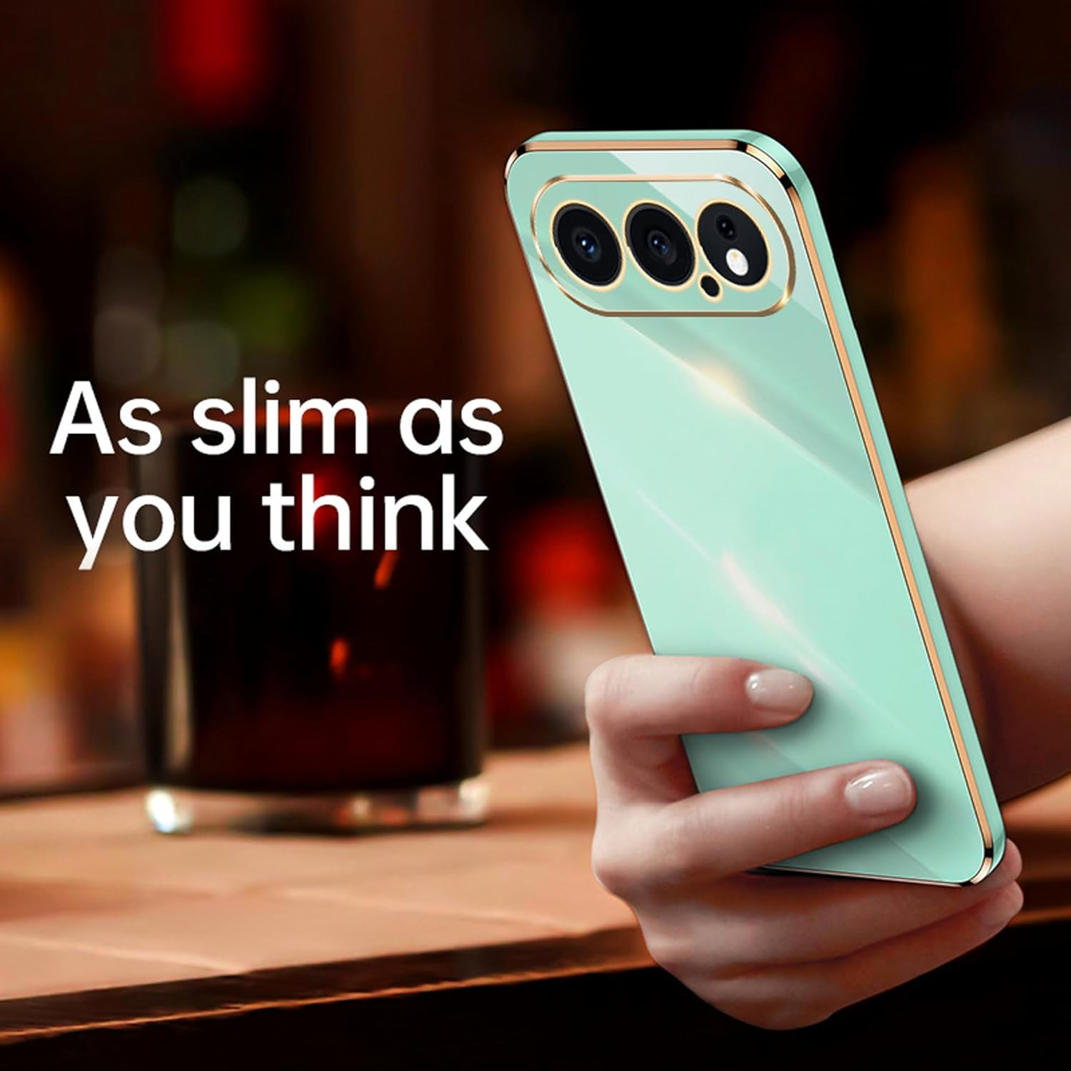 BOKYAS Compatible with Honor 500 Pro/Honor 500 Case with Luxury Galvanised, Camera Protection, Soft Silicone Mobile Phone Case, Ultra Thin, Shockproof Plating Case for Women, Green image number 2