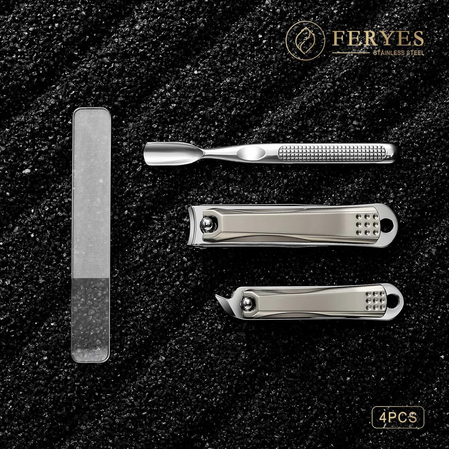 FERYES Nail Clippers Set - Premium Quality Stainless Steel Toenail and Fingernail Clipper for Manicure - 4PCS Nail Care Tool Kit image number 6