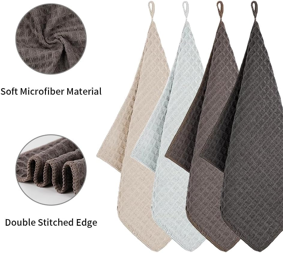 Watchget Barista Microfiber Cloths - 4 Pack (12"X12") Professional Cleaning Towels for Espresso Machines, Steam Wands & Countertops Essential Coffee Bar Accessories image number 6