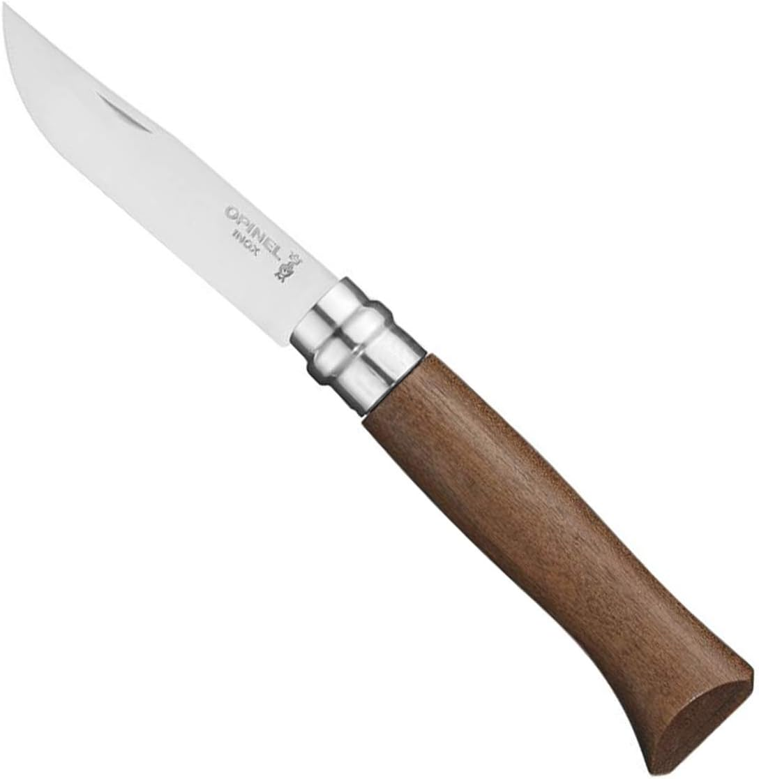 Opinel Traditional #06 Stainless Steel Folding Pocket Knife, Walnut, Size 7 Cm
