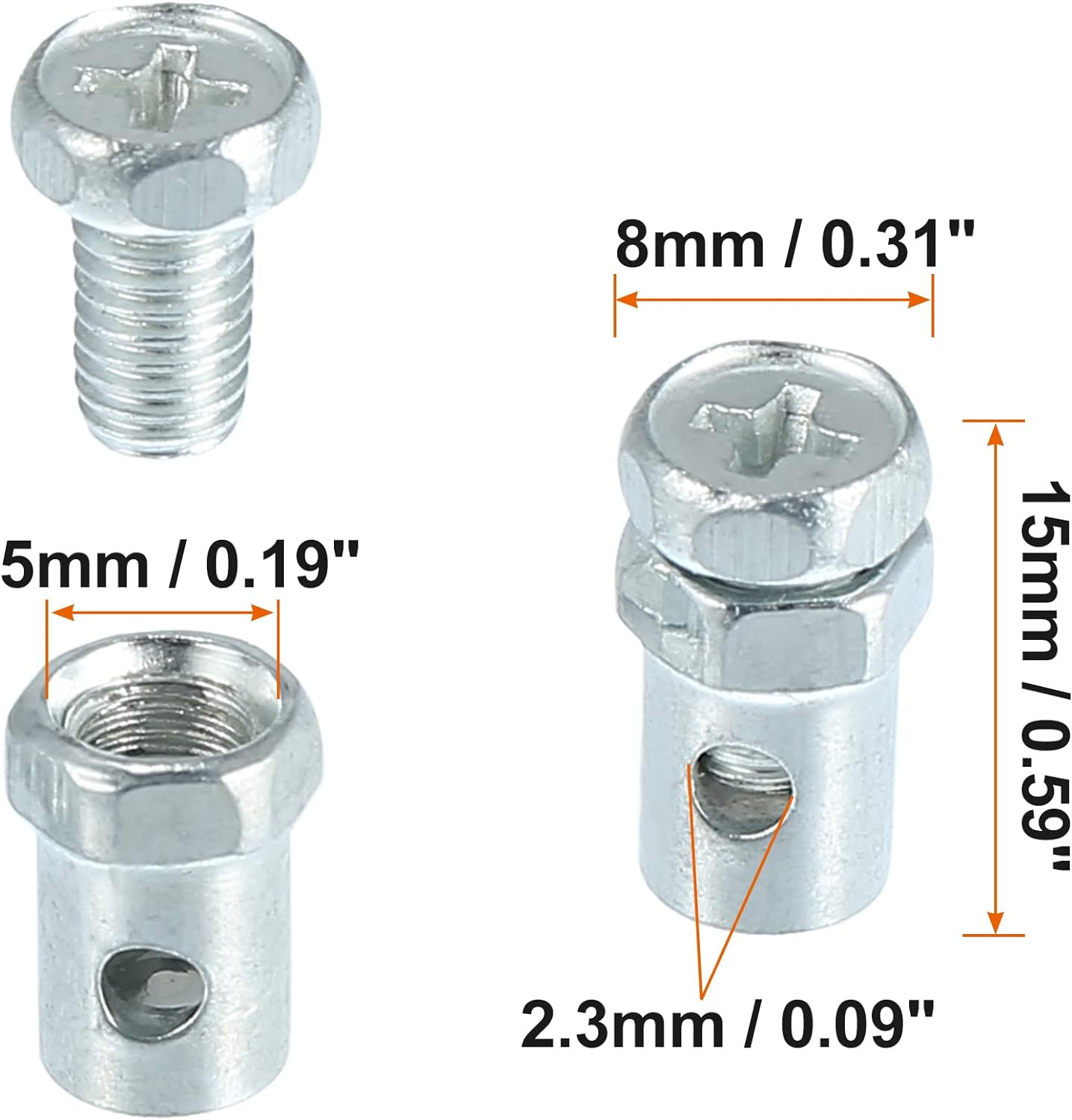 Uxcell 14Pcs 4Mm Thread Dia Universal Motorcycle Brake Line Cable Wire Screws Fastener image number 4