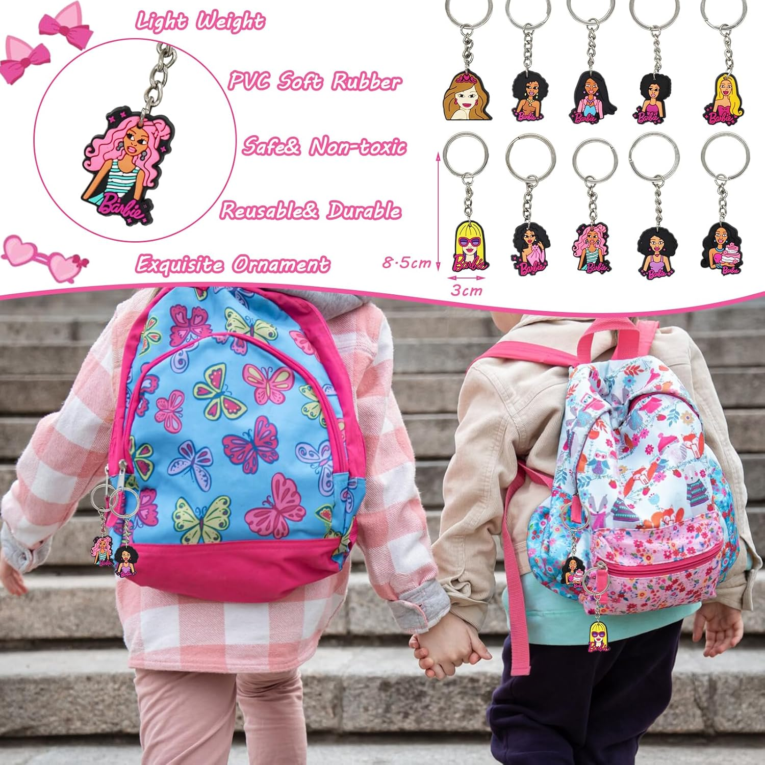 Barbi_E Party Bag Fillers for Kids Boys Girls, 42Pcs Barbi_E Assorted Toys Pinata Filler with Slap Bands Gift Bags Stickers Keychains Trick & Treat Goody Bag Fillers for Christmas Party image number 4