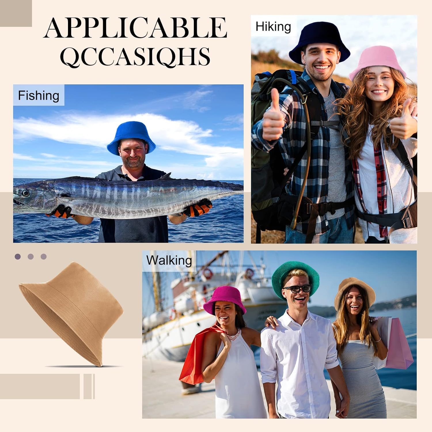 48 Pieces Bucket Hats Unisex Cotton Wide Brim Sun Bucket Hat Summer Fisherman Cap for Men Women Teens Outdoor Travel Beach Vacation Accessory, 16 Colors Colorful, Colorful, Medium image number 6