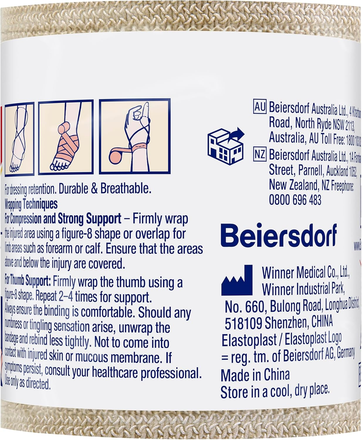 Elastoplast Heavy Weight Crepe Bandage 5Cm X 2.3M - Unstretched | Moderate Compression | Reduces Swelling | Bandage Wraps for Strains & Sprains | Supports Injuries | Secures Wound Dressings image number 2