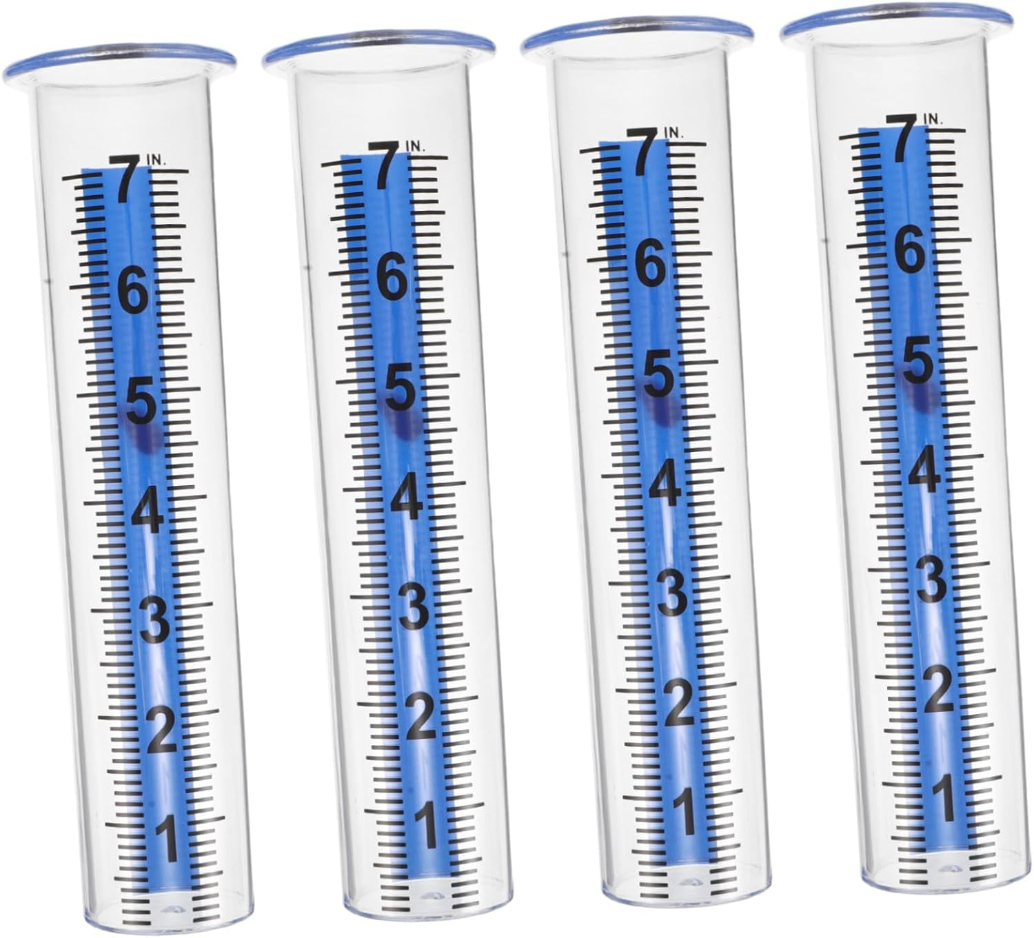 UPKOCH 4PCS Plastic Rain Gauge Replacement Tubes with Scale Crack-Resistant Outdoor Rain Measurement Tool for Garden Lawn Greenhouse School Weather Science and Irrigation Use