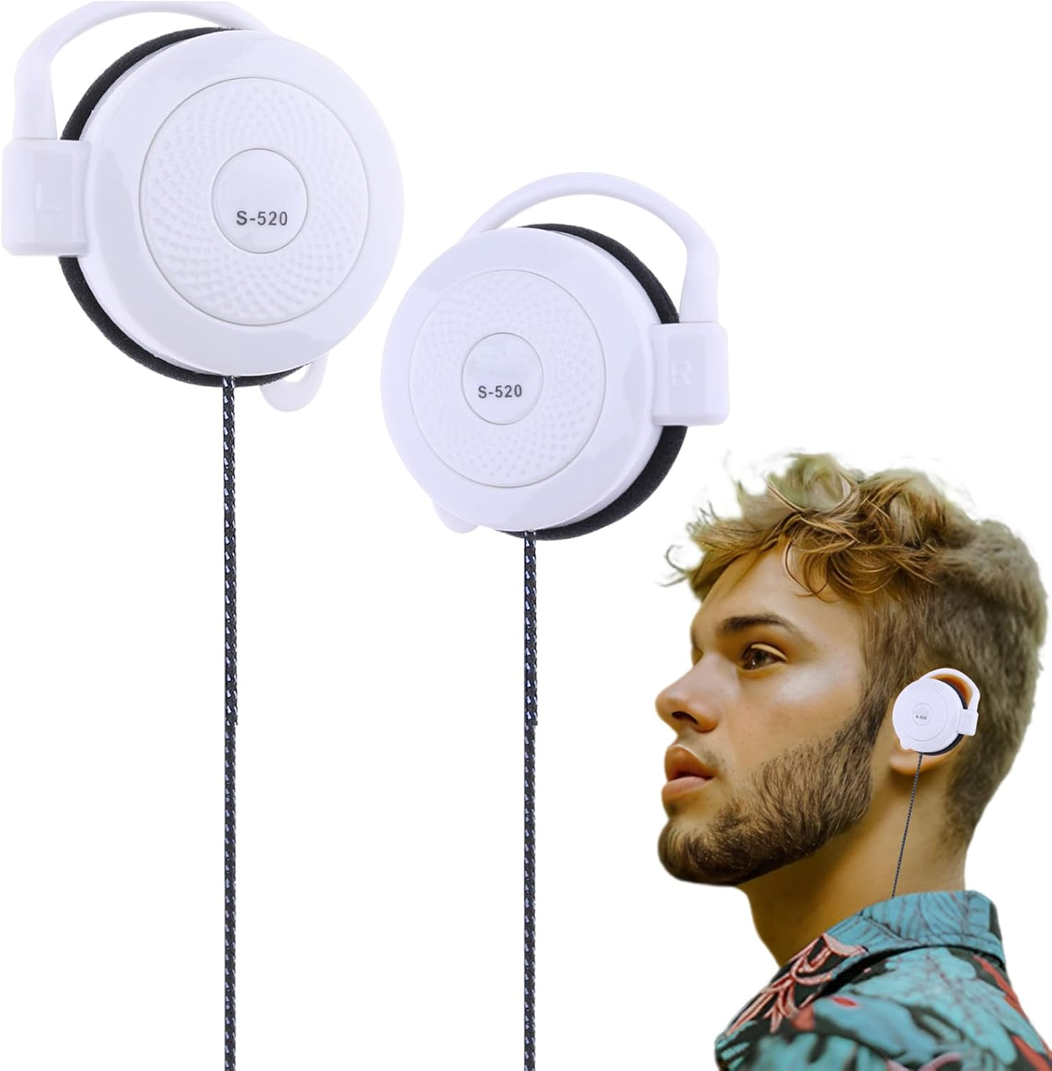 Clip Earphones Wired - 3.5Mm Ear Hook Stereo Earbuds - Compatible with MP4 and Most Mobile Phones for Running Hiking Exercising and Daily Life Buniq image number 5