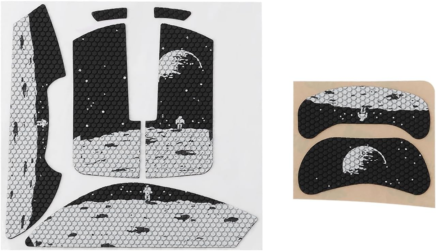 Emsea 1 Set Anti-Slip Mouse Grip Tape Stickers Compatible with Razer Compatible with Viper V3 Pro for Enhanced Gaming Precision Pre-Cut and Sweat-Resistant Skin, Earth Pattern image number 5