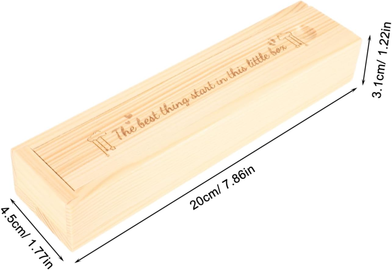 Wood Pregnancy Test Box Lid Baby Announcement Keepsake Organizer Natural Wood Pregnancy Test Holder Storage Case for Pregnant Women Memory image number 6