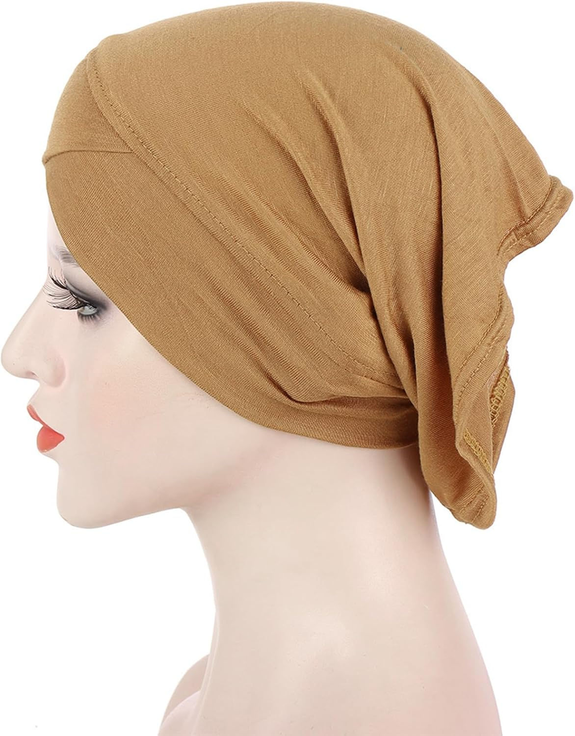 CENZICOM Muslim Inner Hijab Caps, Full Coverage Undercap, Breathable Stretchy Bonnet, 3 Pack image number 5