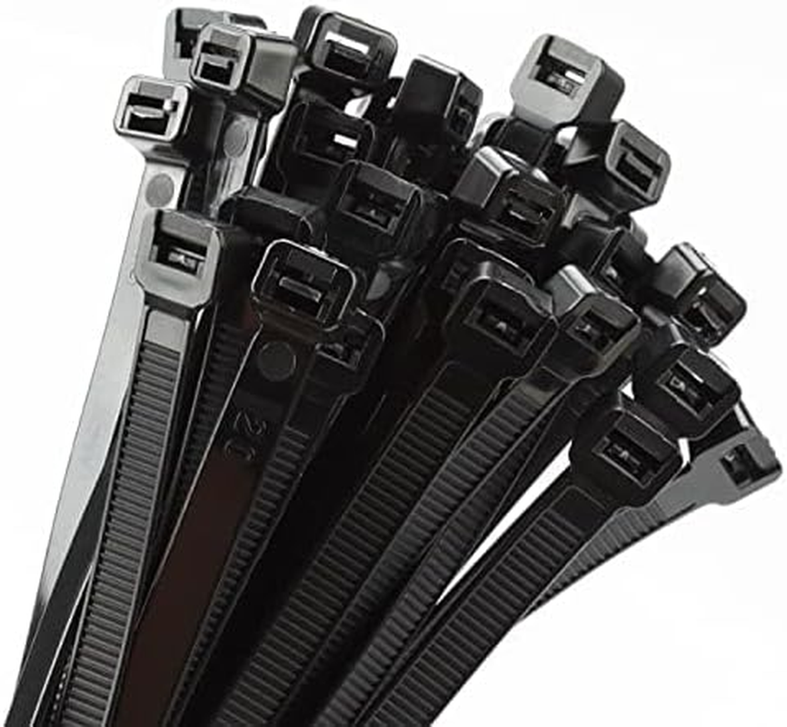 Armpow 18 Inch Black Zip Ties Heavy Duty 100 PACK, 200 LBS Ultra Exclusive Strong Plastic Wire Ties, Large Cable Ties Extra Long Tie Wraps, Indoor and Outdoor UV Resistant