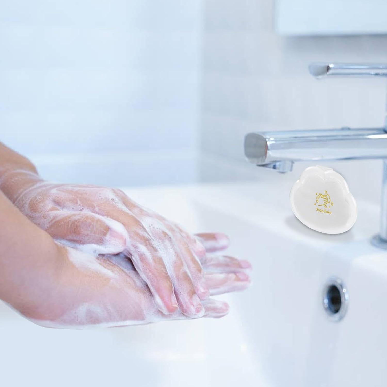 Soap Paper Sheets: 50 Disposable Portable Travel Soap Sheets | Cloud Shaped Handsoap Flakes, Travel Foam Hand Wash Skin for Outdoor L image number 5