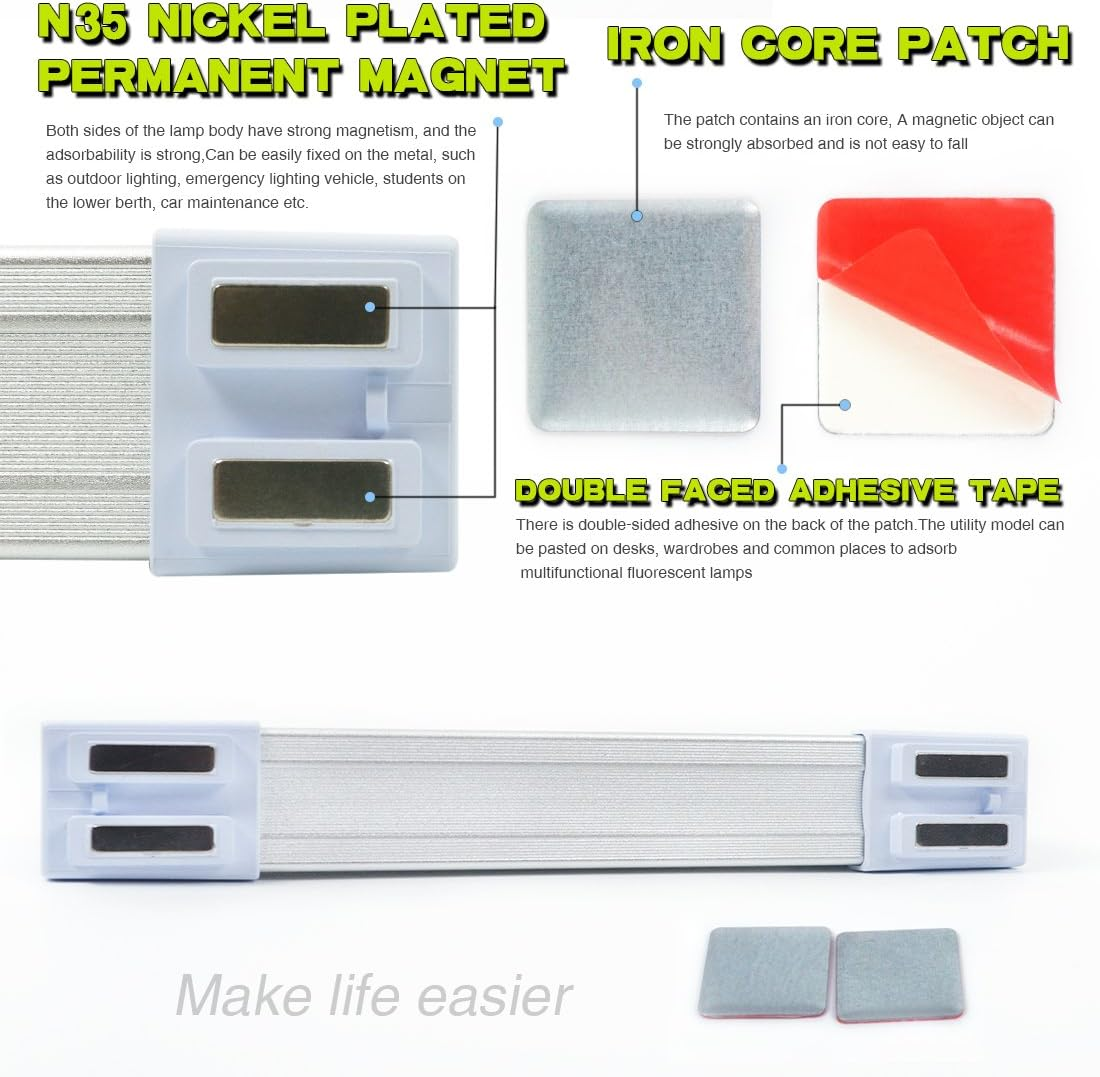 Camping Lights, LETOUR LED Tube Magnetic Work Light Bar 120W 1200Lumens 5 Dimmable Levels Camping Lantern USB Rechargeable Magnetic Lights Endurance for 80Hours (LT-LTK120 120Watts) image number 1