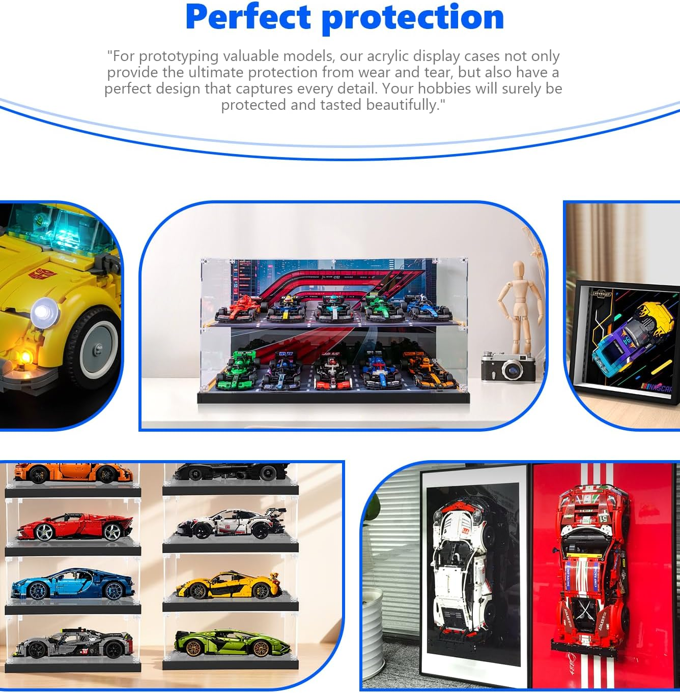 Acrylic Display Case for  Speed Champions F1 Car 10-In-1 Building Set,Dust-Proof Display Box for  77242,77251,77243,77244,77246 77245 77249 Etc, Size: 51X24X26Cm(Not Included the Model) image number 5