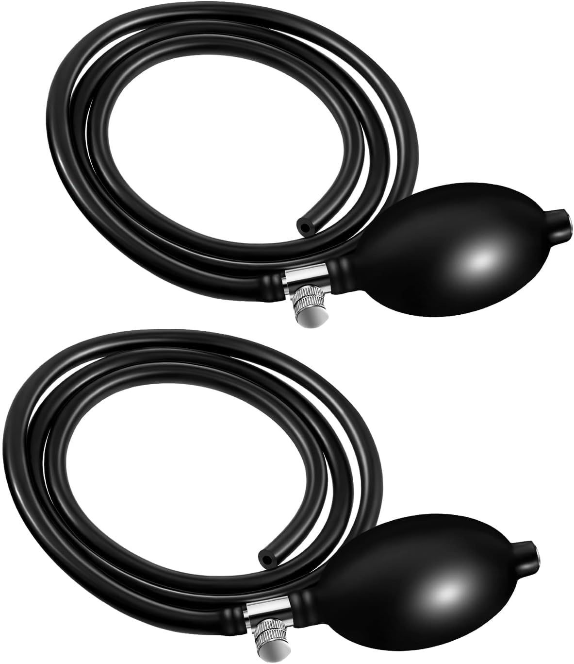 2 Set Blood Pressure Bulb Pump Replacement Rubber Inflation Bulb Adjustable Blood Pressure Pump Blood Pressure Monitor Manual Pump Pressure Hand Pump with Tubing Air Valve for Sphygmomanometer
