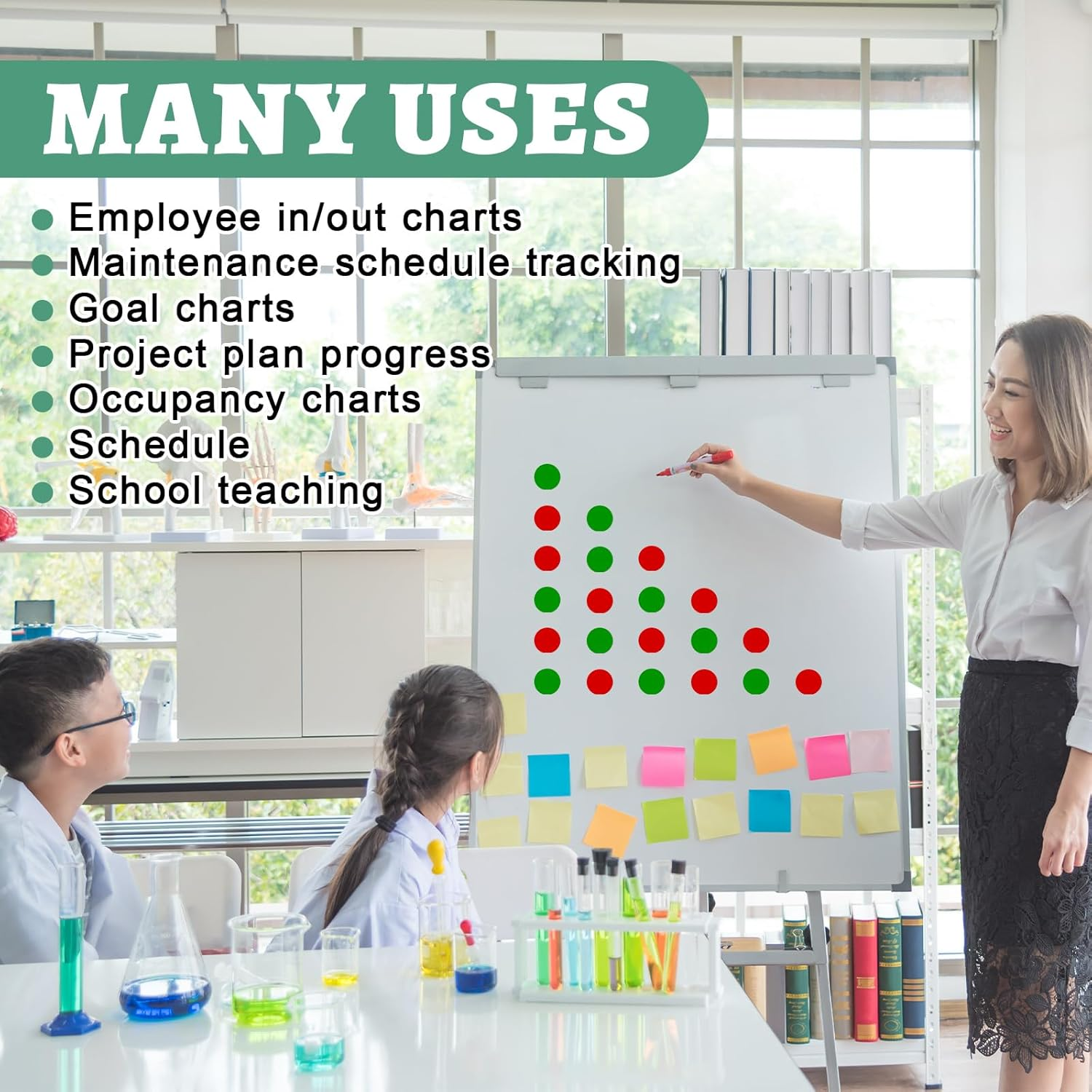 Xuhal 40 Pcs Double Sided Red Green Magnets 1.26'' Red Green Double Sided Mini Flip Magnets Dots for Whiteboard Reversible Circle Ferromagnet for Office Kitchen Whiteboard Classroom Decoration image number 4