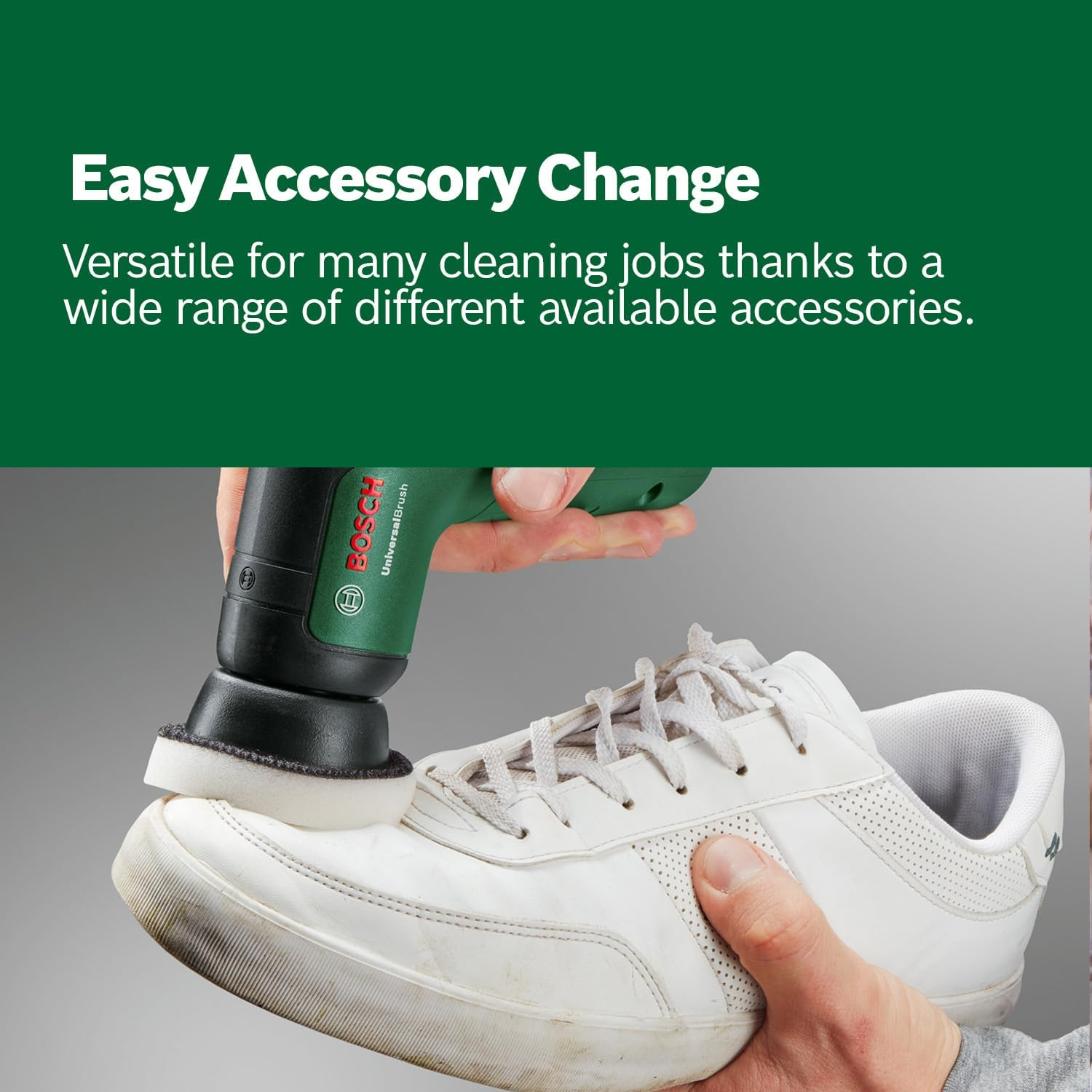 Bosch Home & Garden 3.6V Cordless Electric Power Cleaning Brush with 4 Cleaning Attachments & Micro USB Cable (Universalbrush). Made in Europe image number 4