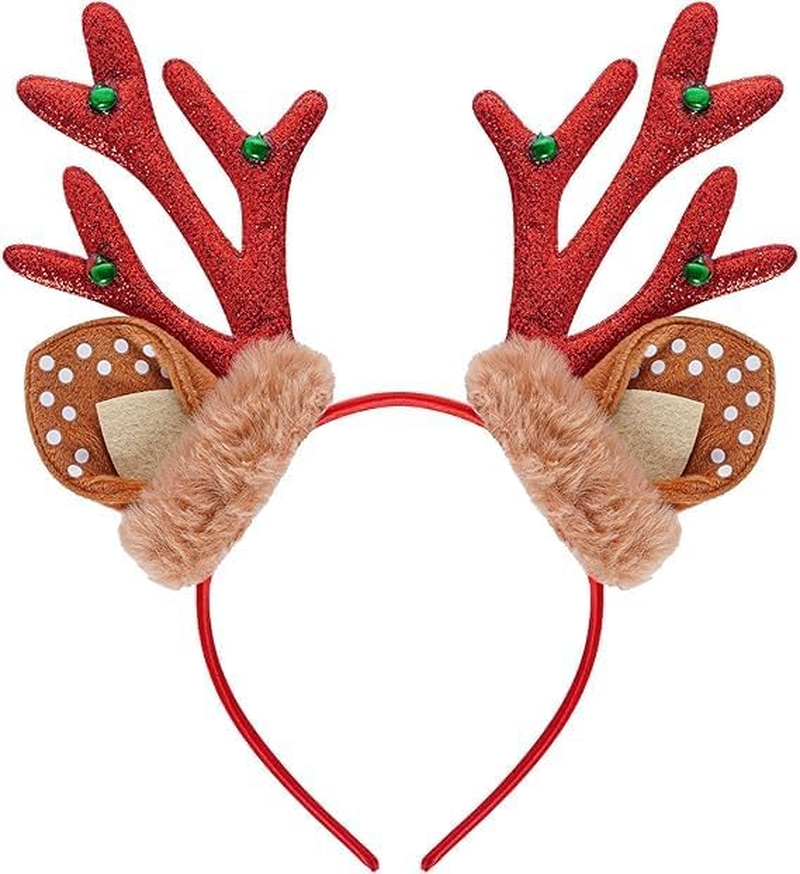 Christmas Reindeer Headbands, Christmas Headbands, Christmas Headband, Reindeer Headband, for Fancy Dress, Cosplay, Halloween, Christmas, Animal, Carnival, Party, Costumes image number 6