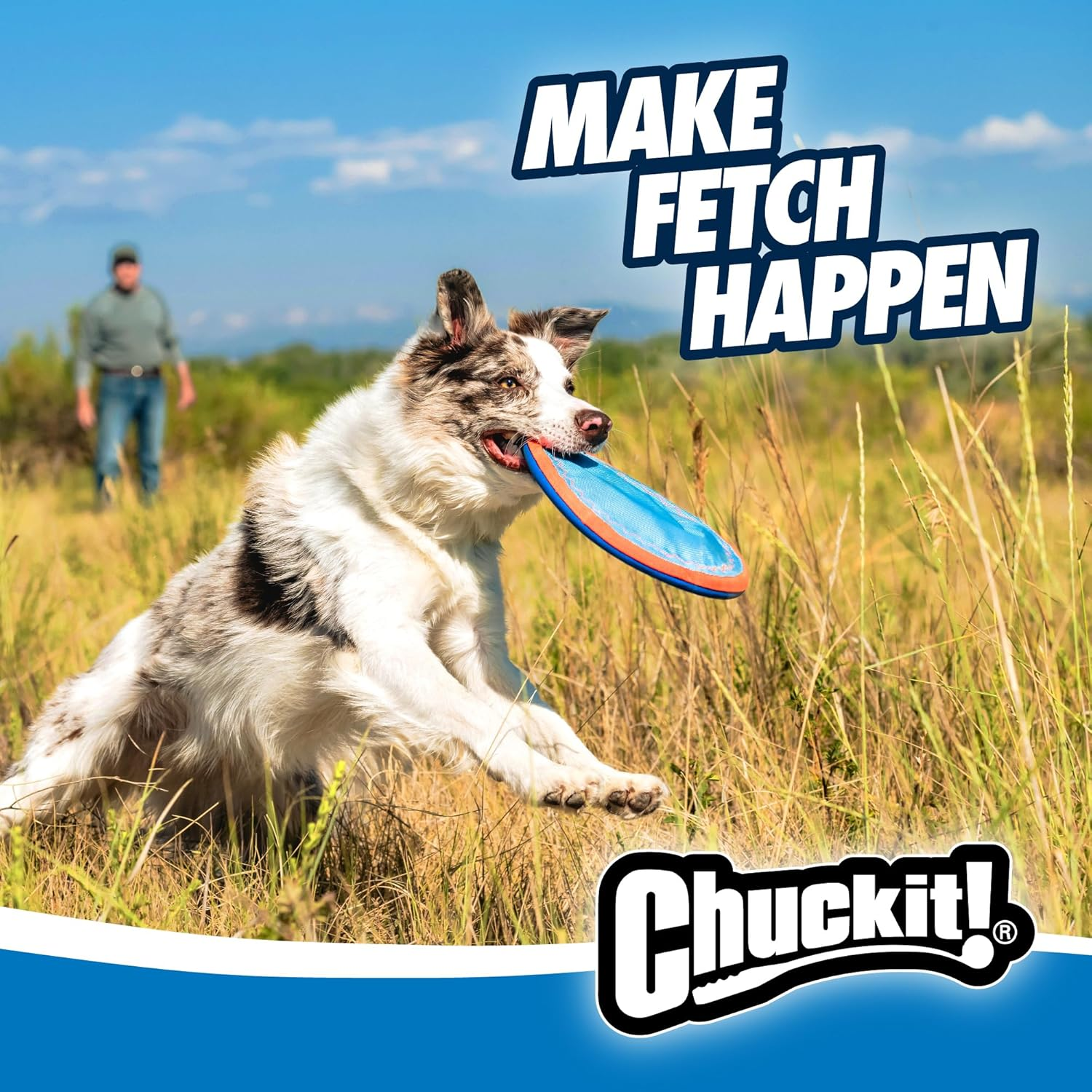Chuckit! Paraflight Flyer Dog Frisbee for Long Distance Fetch Green/Blue, Large - Green/Max Glow image number 6
