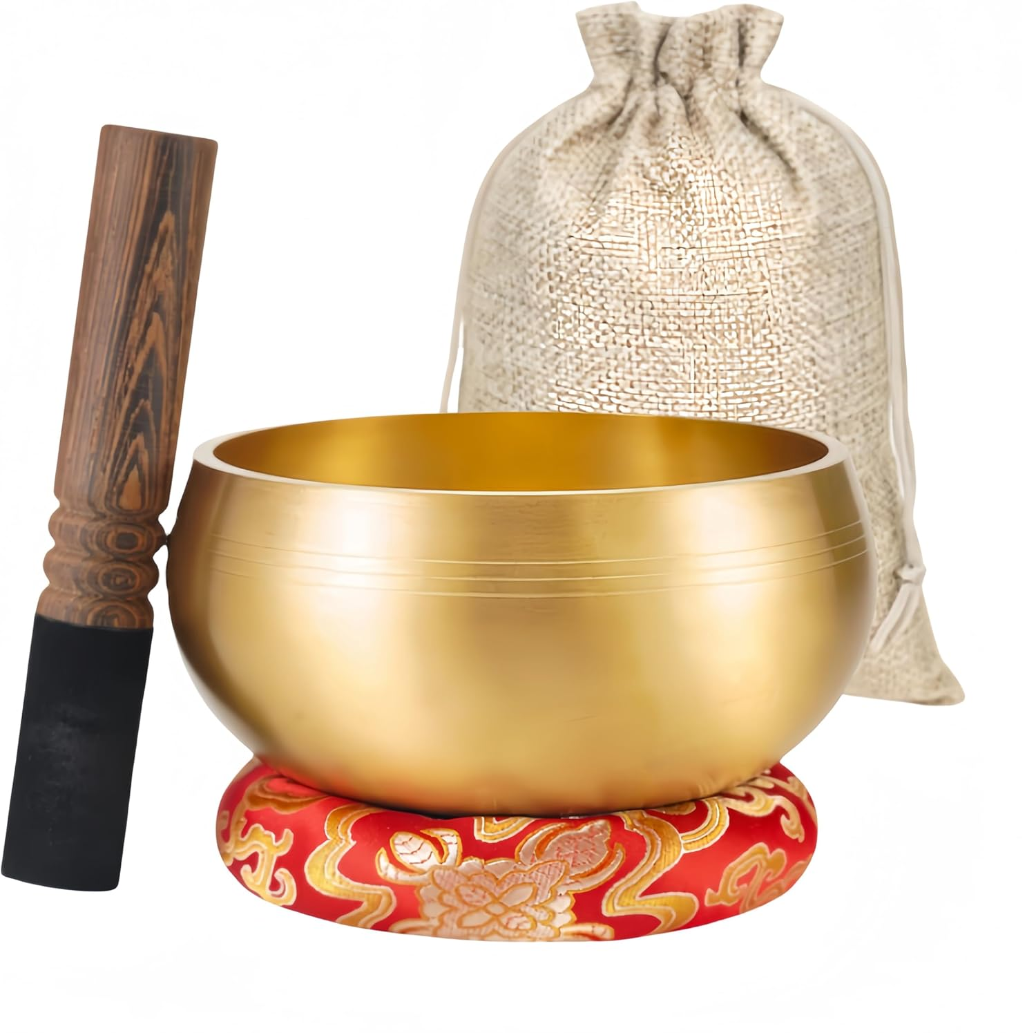Ai-Oumleef Tibetan Singing Bowl,1Set Nepal Buddhist Bowl with Mallet,Decorative Sound Bowl Yoga Decor Buddhist Singing Bowl Meditation Supplies Yoga Meditation Bowl, for Yoga, Meditation image number 4