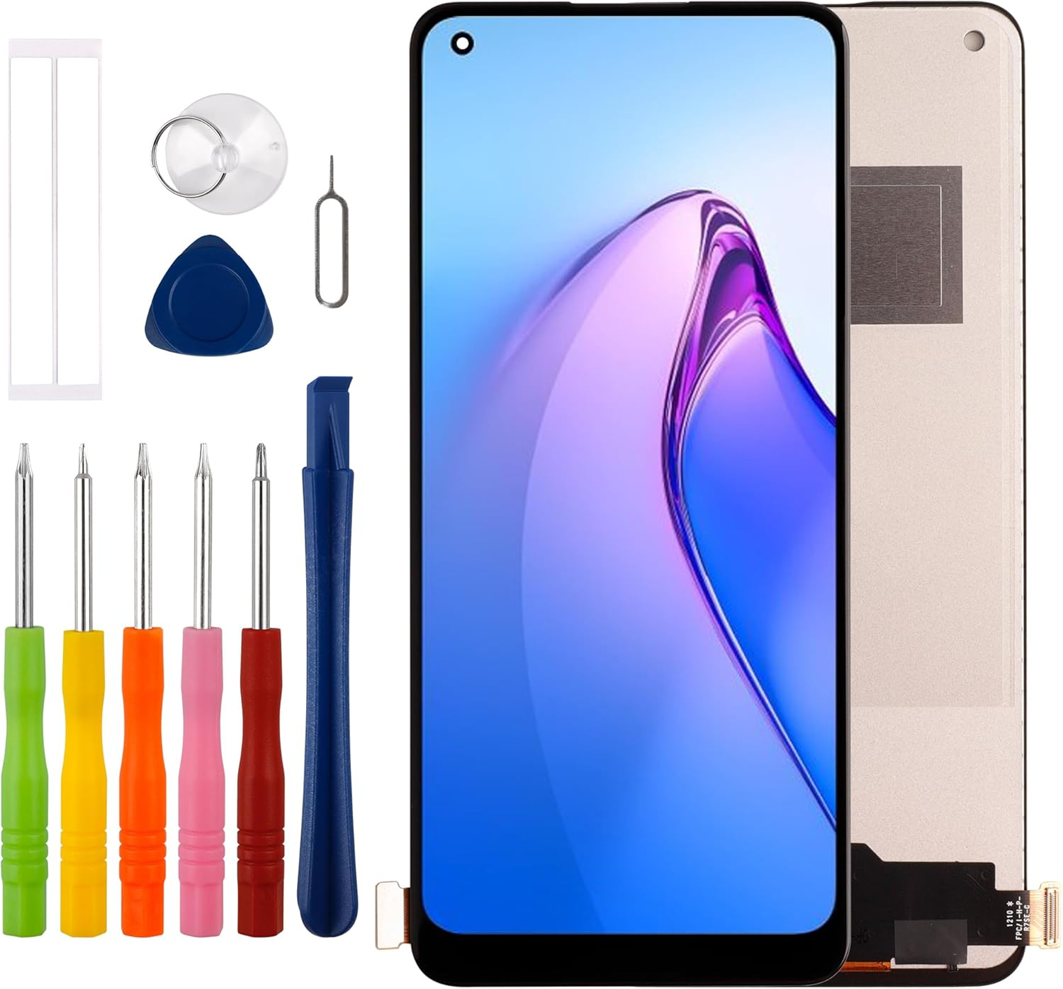 Duotipa TFT LCD Display Touchscreen Digitizer Assembly Replacement for Oppo Reno 8 5G CPH2359 6.43 Inch with Technical Repair Tools Kit Black image number 5