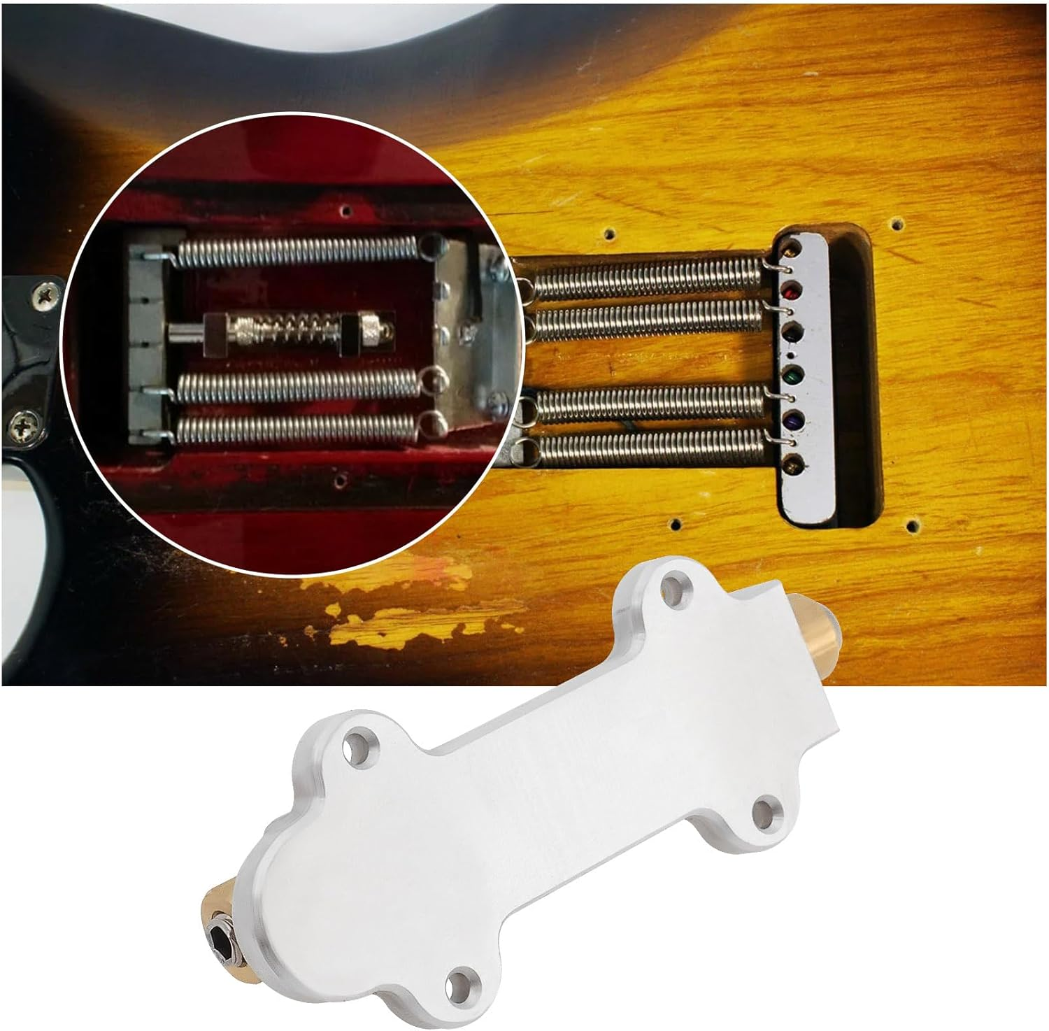 1Pc Guitar Brass Tremolo Stabilizer Tremolo Arming Adjuster for Tremolo Bridge Systems Compatible with Floyd Rose Compatible with Fender Compatible with Gotoh (Single) image number 3