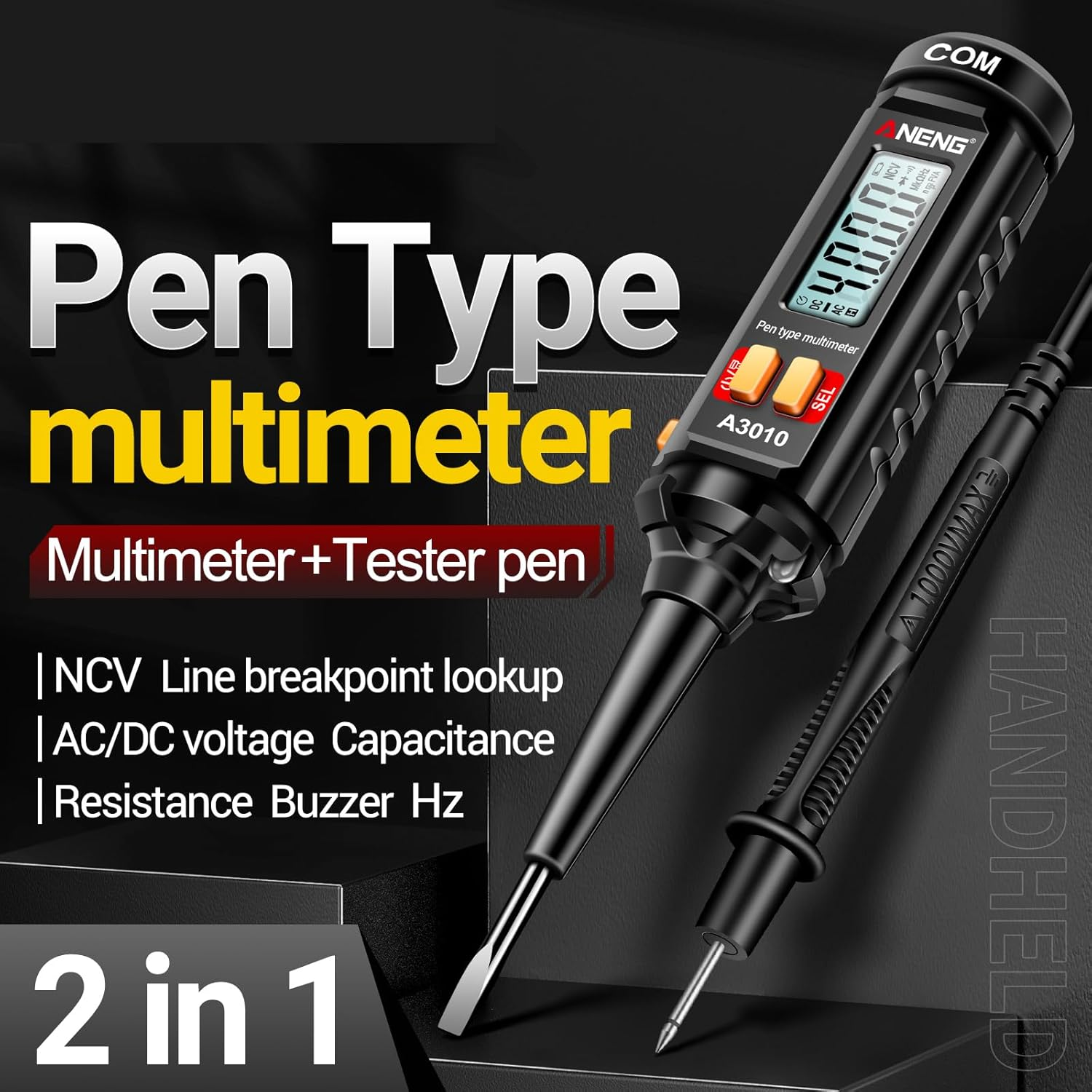 A3010 4000 Counts Pen-Type Multimeter True-Rms Backlight Multi Meter Digital Auto Range Tester LCD Electrician Tools image number 5