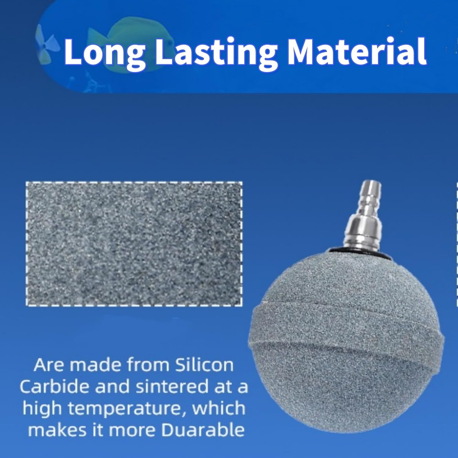 AQUANEAT Pond Air Stone 2 Inch, Air Stone for Aquarium, Long Lasting Aerator Oxygen Diffuser Airstone, Air Pump Accessories for Aquarium, Fish Tank, Hydroponics, Ponds and DWC Reservoirs 4 Pack image number 6