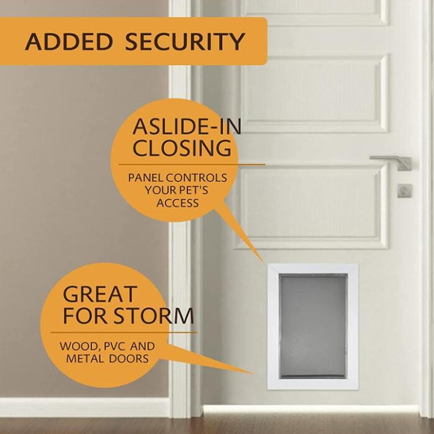 Dog Door Flap, Weather Resistant Translucent Dog Door Replacement Flap, TPU Flexible Dog Cat Door Flap, Pet Door Flap for Aluminum Glass Plastic Pet Door (L Size)