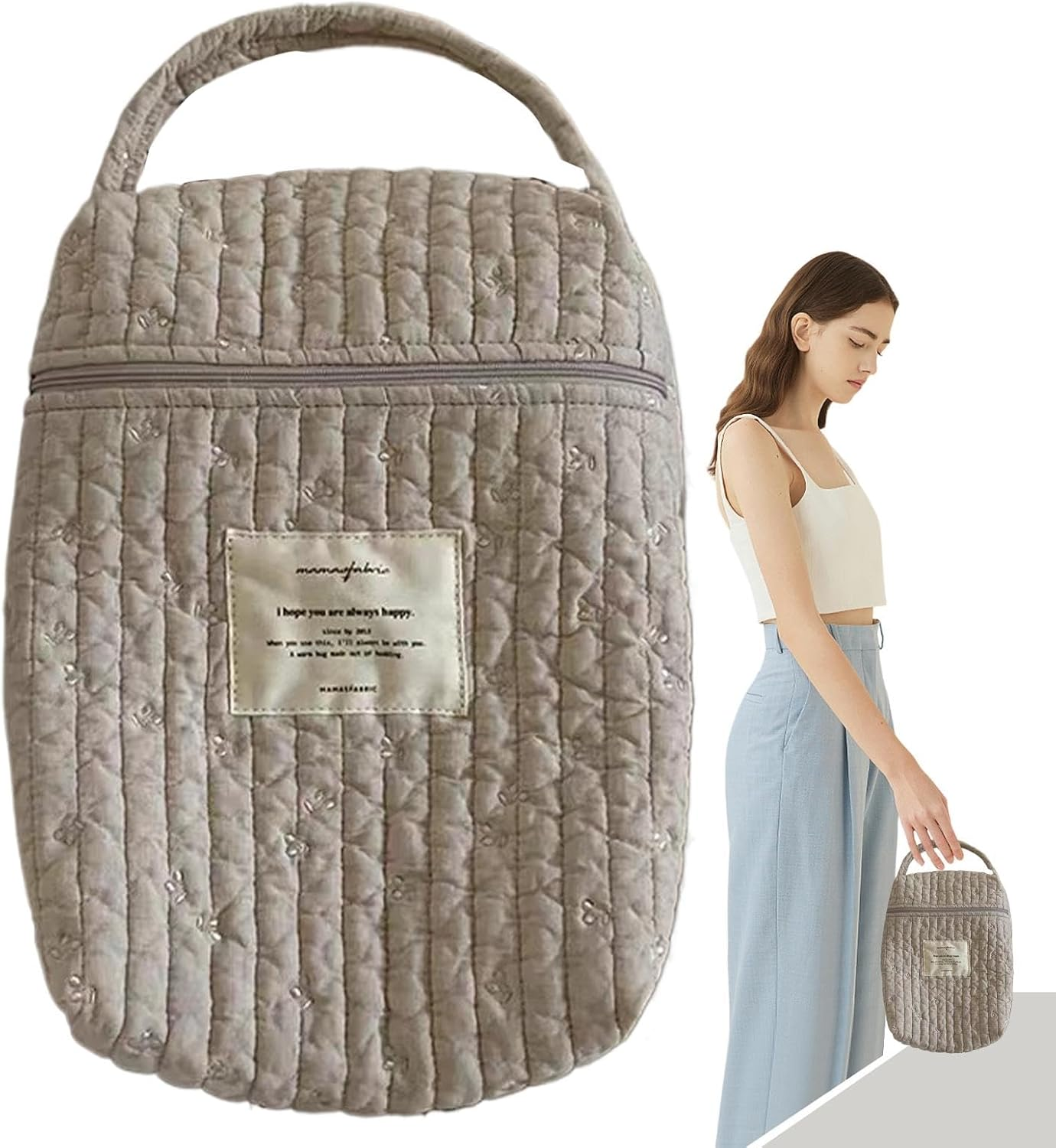 Nappy Caddy, Washable Nappy Organiser Portable Baby Diaper Caddy Travel Nappy Storage Bag Diaper Bag for Mum, Baby Boy, Baby Girl, 36X28X8Cm image number 6