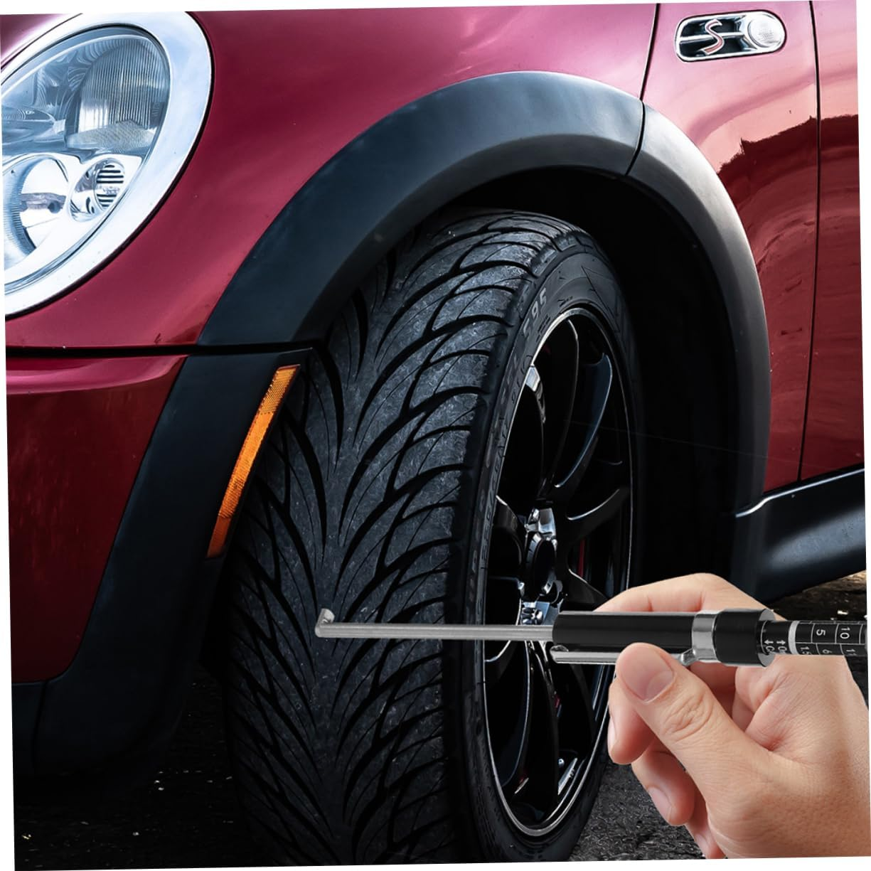 GANAZONO 2Pcs Brake Pad Inspection Tool Car Brake Pad Thickness Gauge Measure Tool Gauge for Measurement Automotive Accessory image number 3