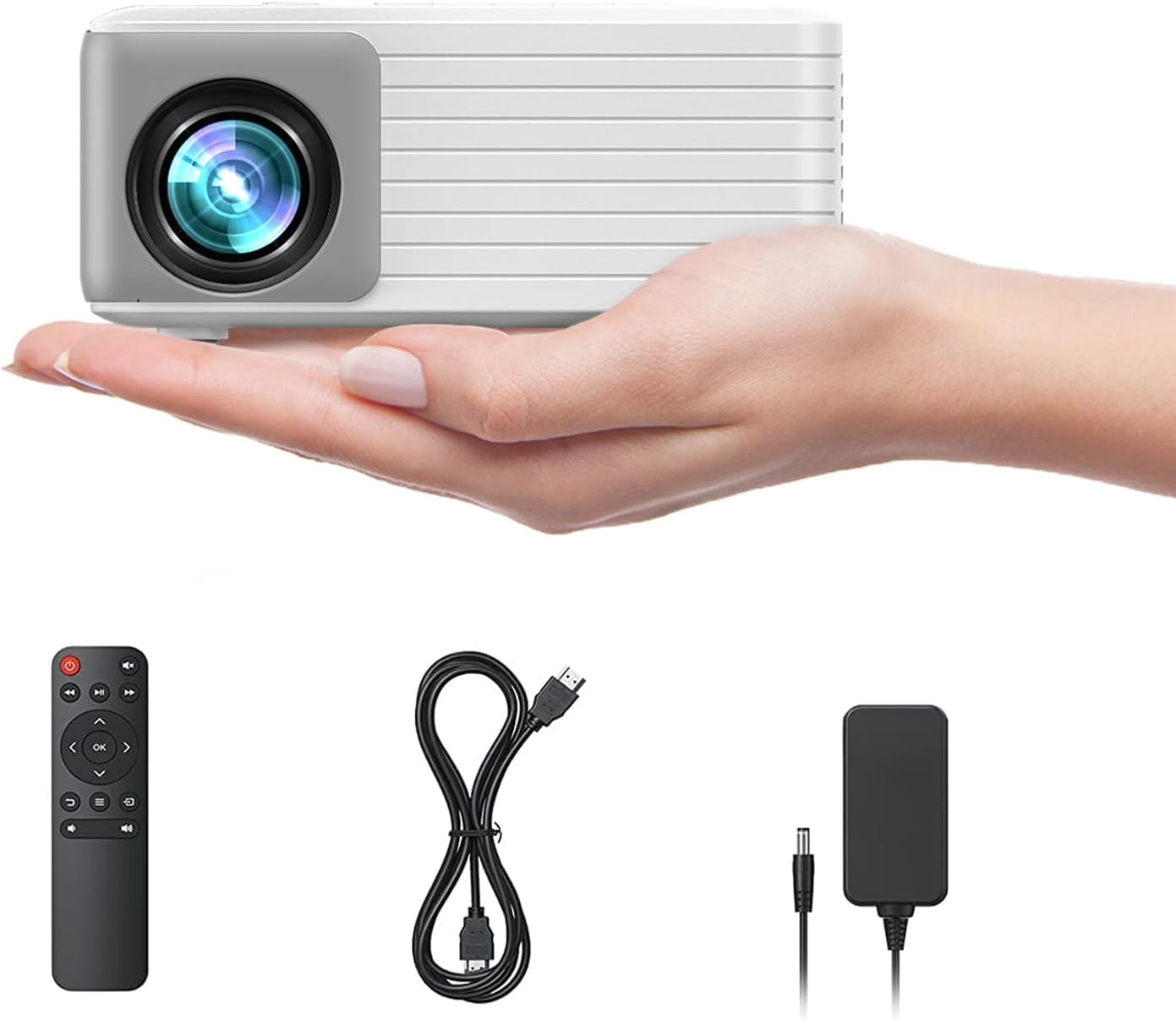 Mini Projector, 1080P Full HD Supported Portable Projector, 4000 Lumens, Movie Projector Compatible with Smartphone, Tablet, TV Stick, Laptop, HDMI, USB image number 3