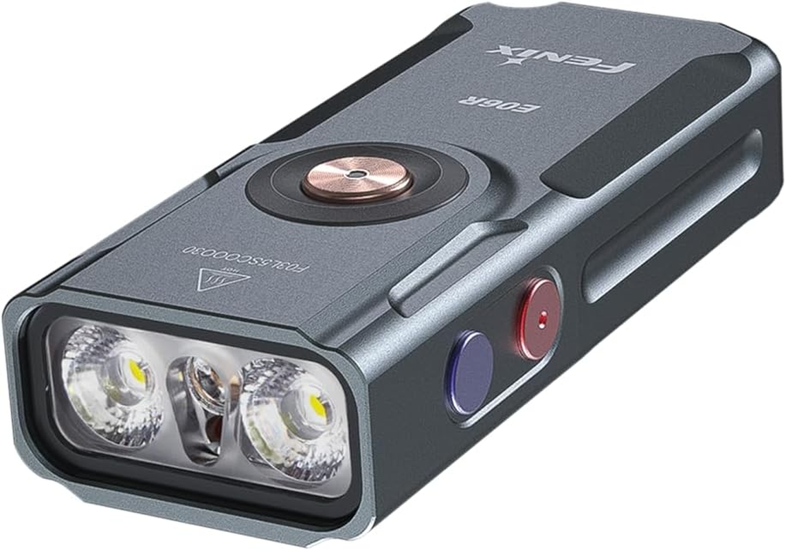 Fenix E06R Rechargeable EDC Flashlight - Aluminum LED Light - 700 Lumens & 110M Beam - Waterproof & 60 Hrs Working -Four Brightness Levels - Security Torch for Camping & Outdoor Adventures - Gray