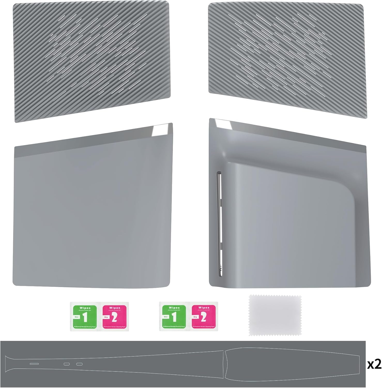 Extremerate Excover Console Replacement Top Bottom Cover Compatible with Ps5 Slim Disc Edition, Side Panel Faceplate Back Plate with Cooling Vent Shell Compatible with Ps5 Slim Disc - New Hope Gray image number 4