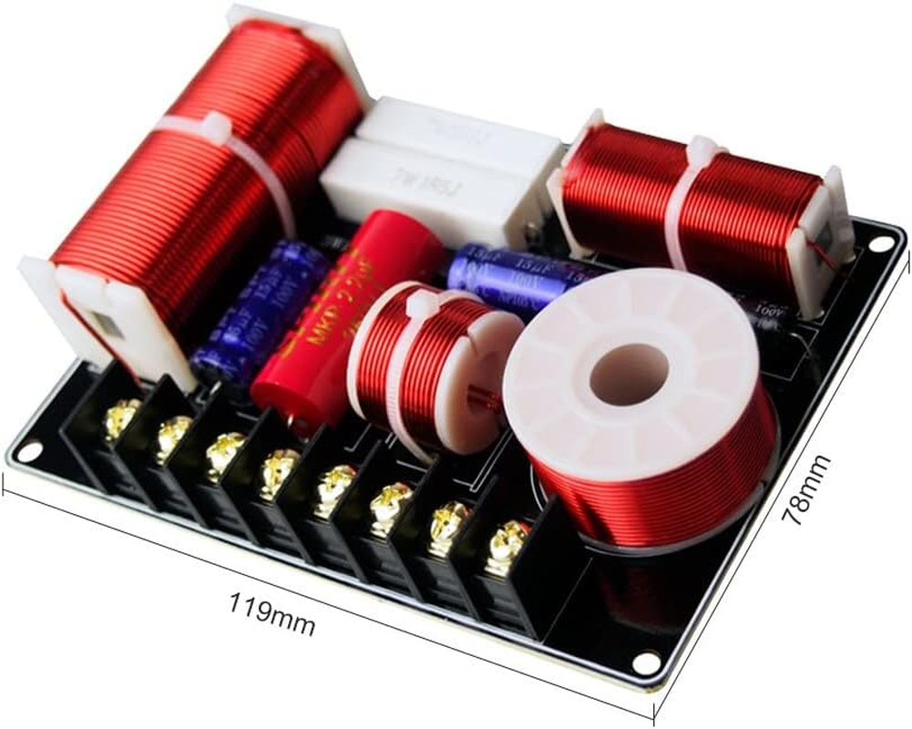 JINGERL 200W 3Ways Audio Speaker Crossover Treble+ Midrange+ Bass Independent Filter Frequency Divider for Home Theater Sound DIY image number 1