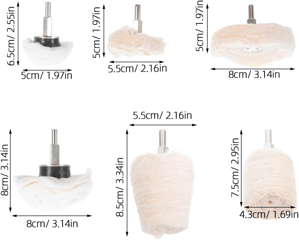 NAMOARLY 8Pcs Efficient Car Polishing Kit Cotton Polishing Wheels Metal Grinding Buffing Tools for Versatile Use